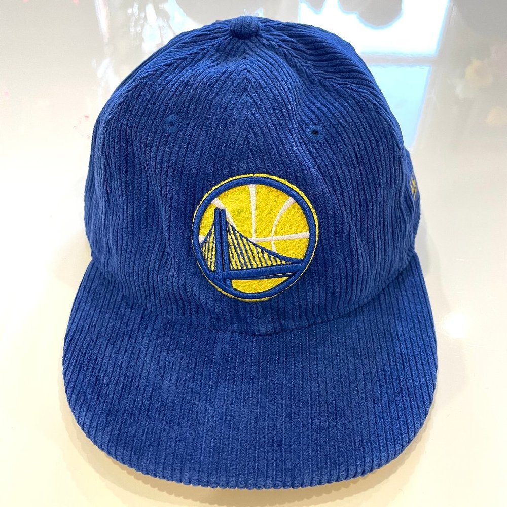GOLDEN STATE WARRIORS- NBA NEW ERA 9FIFTY SNAPBACK- CORDUROY BLUE & YELLOW- NWT